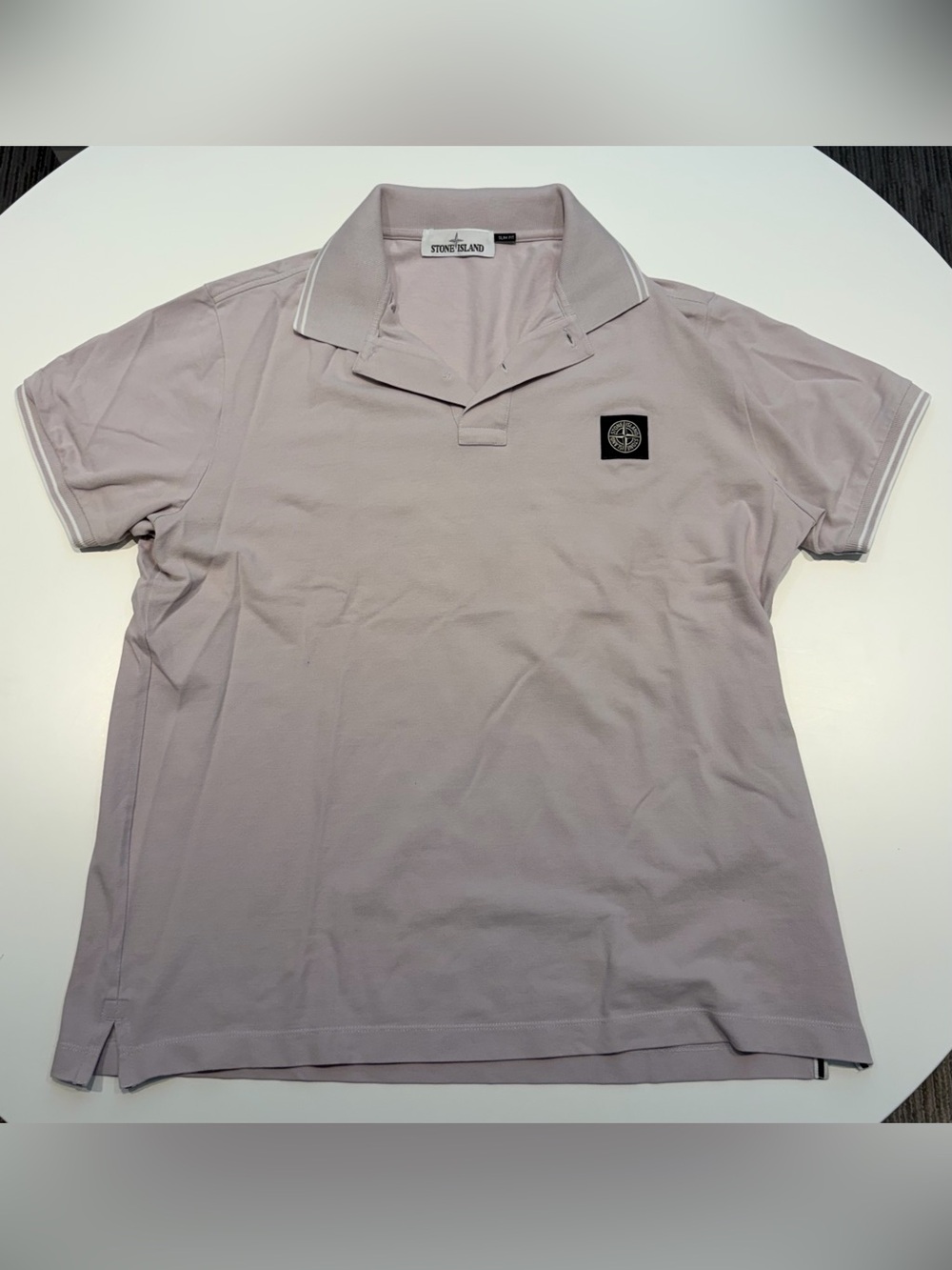 Stone Island Men's Lavender Polo with Compass Patch XL Slim